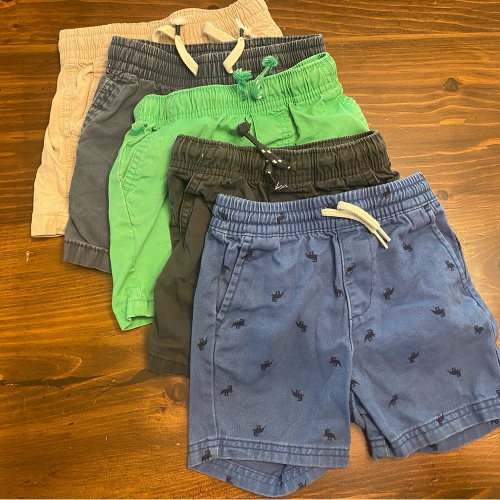 Kids Casual Shorts Set - Blue, Green, Black, Gray, Tan